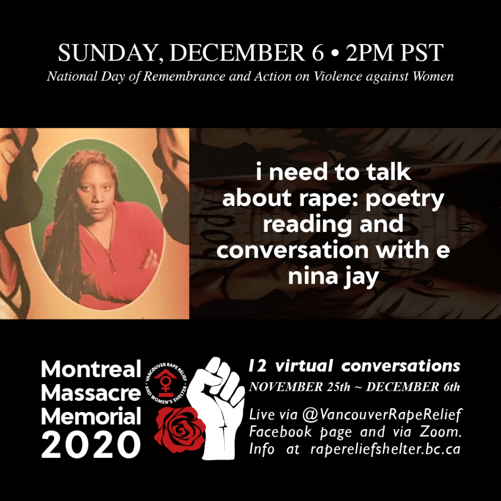 i need to talk about rape: poetry reading and conversation with e nina jay