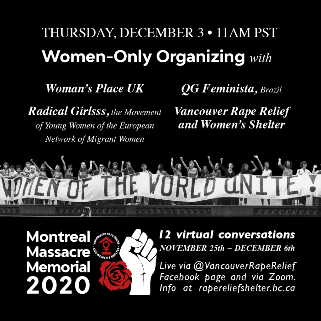 Poster Montreal Massacre Memorial Women-only organising
